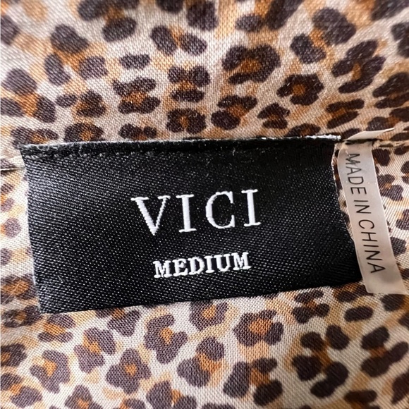 VICI Oversized Leopard Print Midi Shirt Dress Size Medium - Picture 11 of 11